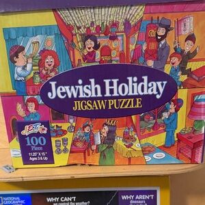 The Jetset Diaries Jewish Holiday Jigsaw Puzzle - Purple, Yellow, Red